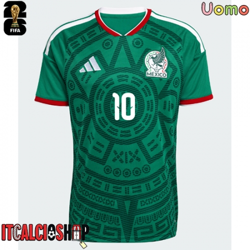 Messico Alexis Vega #10 Prima Maglia Mondiali 2026 Manica Corta